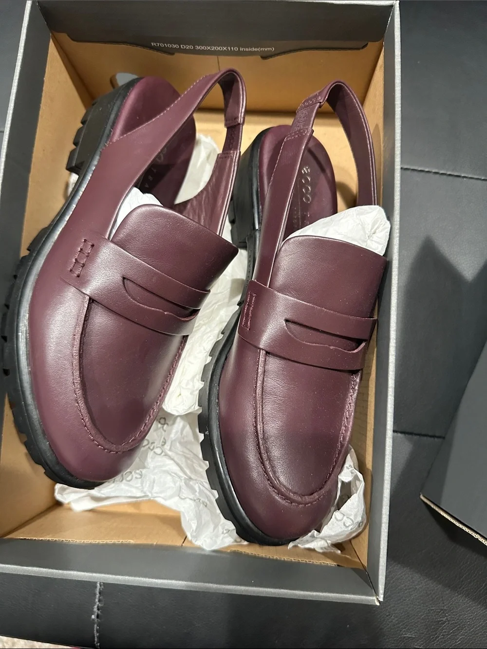 Ecco Women's Espadrille Slingback Loafers in Burgundy